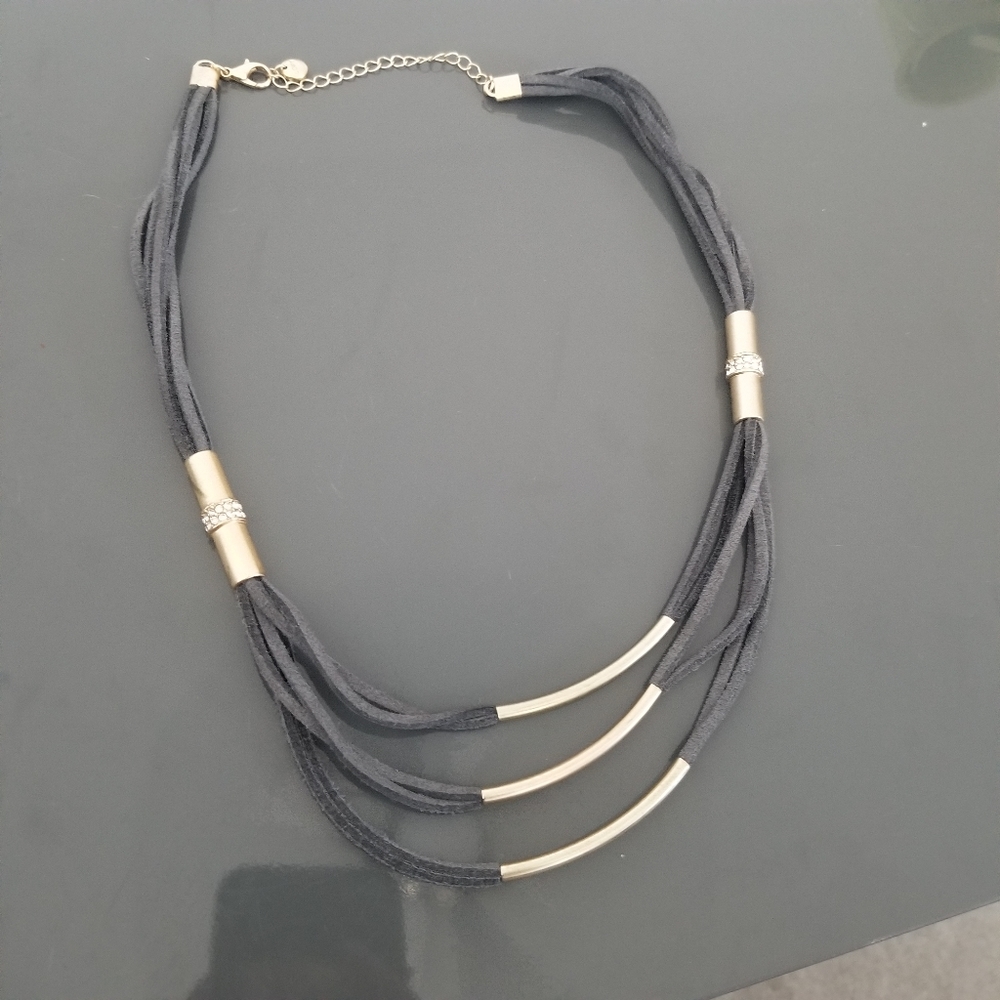 Loft Leather Necklace with gold detailing